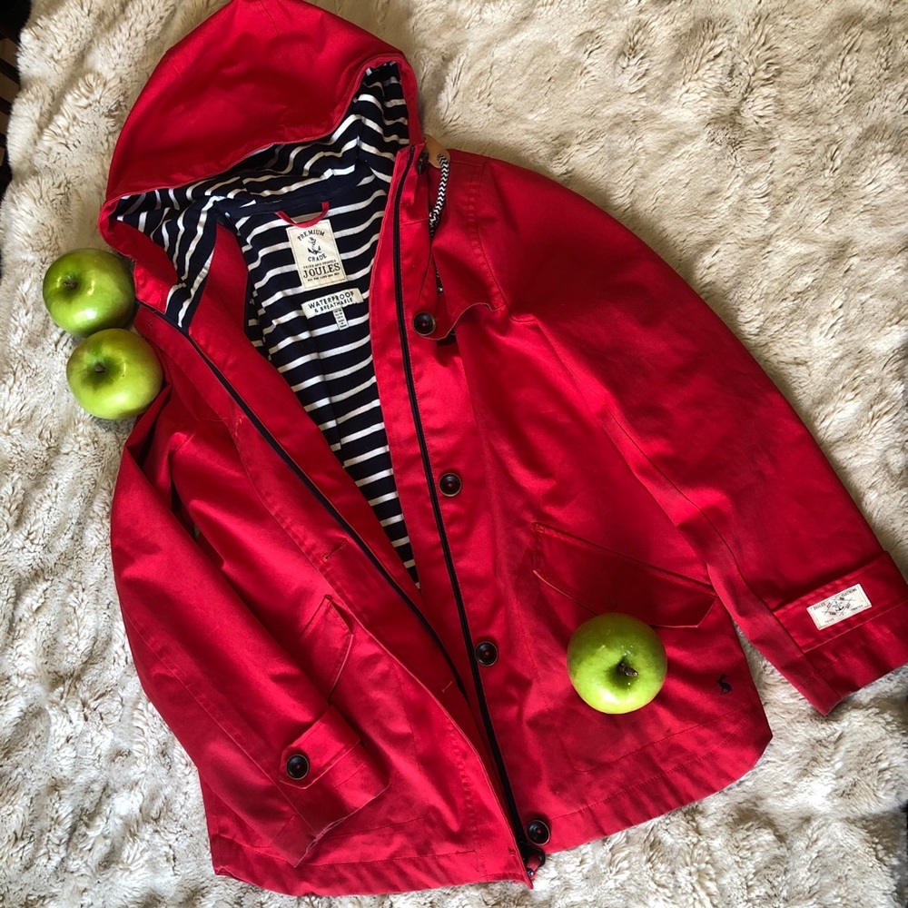Joules Women’s Rain Coat, Red, Size 6